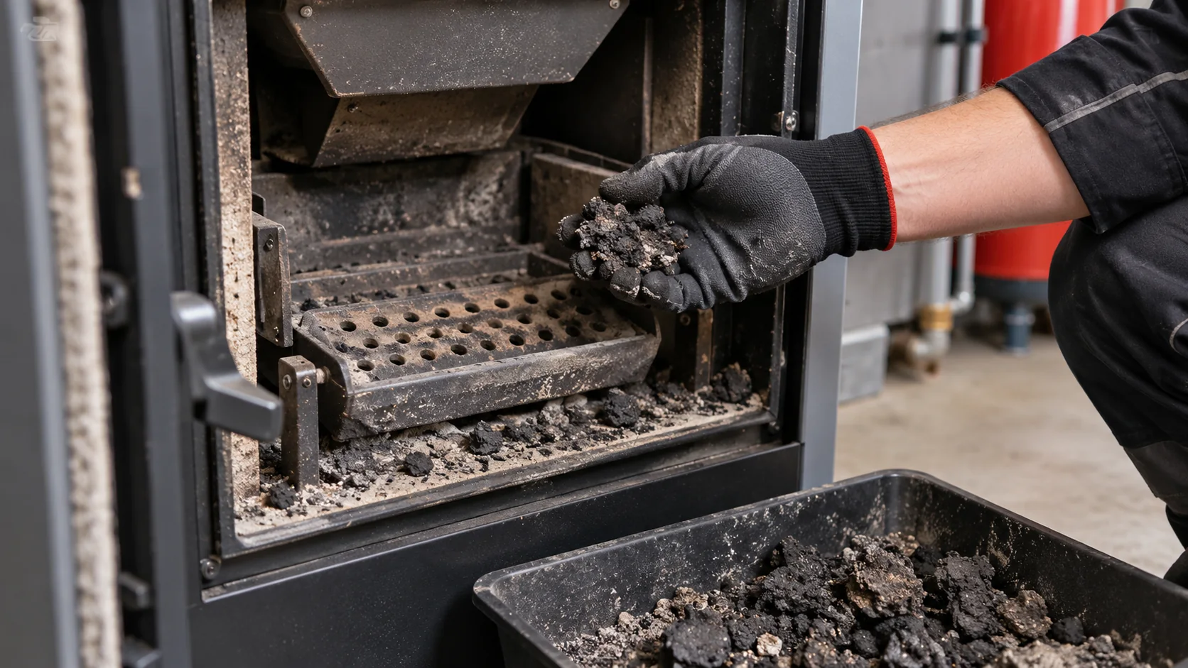 Ilustracja kontroli wygaszonego paleniska kotła
